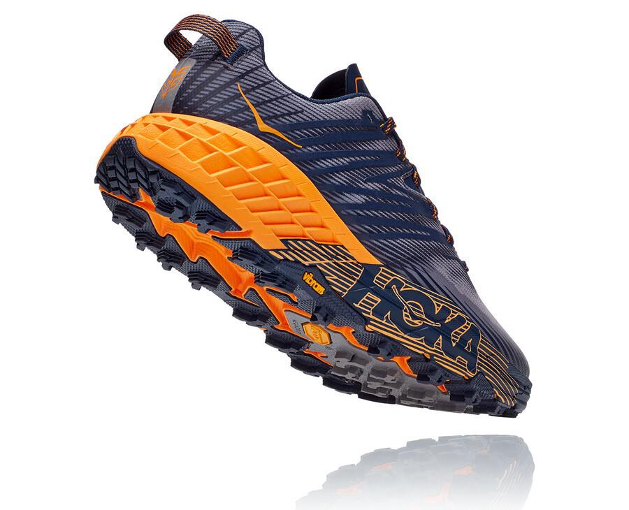 Chaussure Trail Hoka One One Speedgoat 4 Homme - Bleu/Orange - PSV-731582